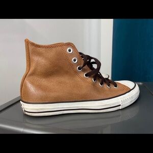 Converse Brown and White High-Top Sneakers